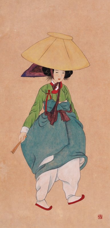 문명화 - 신윤복 미인도 (전모를 쓴 여인)