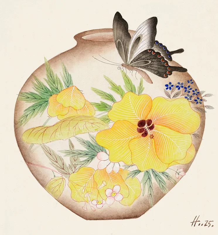 김경희 - 달항아리 여름 물의정원_여름의 푸름(靑)과 꽃_Ⅱ