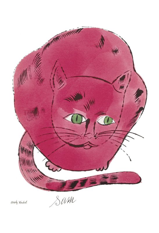 앤디 워홀 - Cat From 25 Cats Named Sam and One Blue Pussy, C. 1954