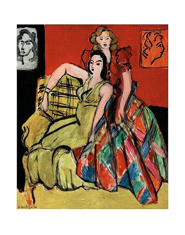 앙리 마티스 - Two Young Women, the Yellow Dress and the Scottish Dress, 1941