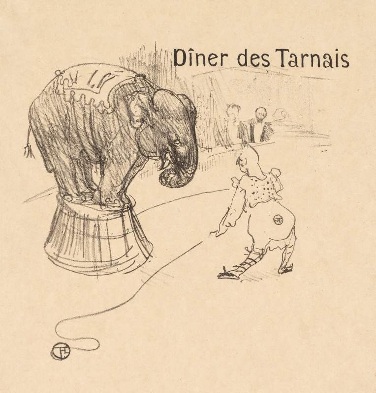 앙리 드 툴루즈 로트렉 - Menu From The Dinner Tarnais, 1896