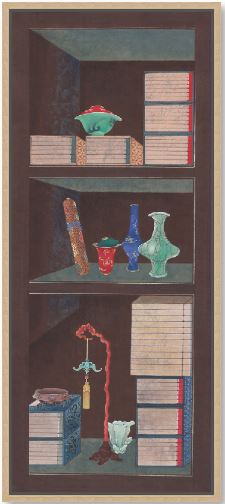 민화가인 - 책가도 8폭(좌) 2