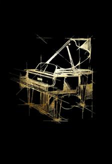 Gold Foil Piano on Black