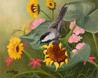 Chickadee & Sunflowers